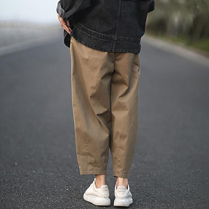 Casual Pure Color Bloom Pants With Belt