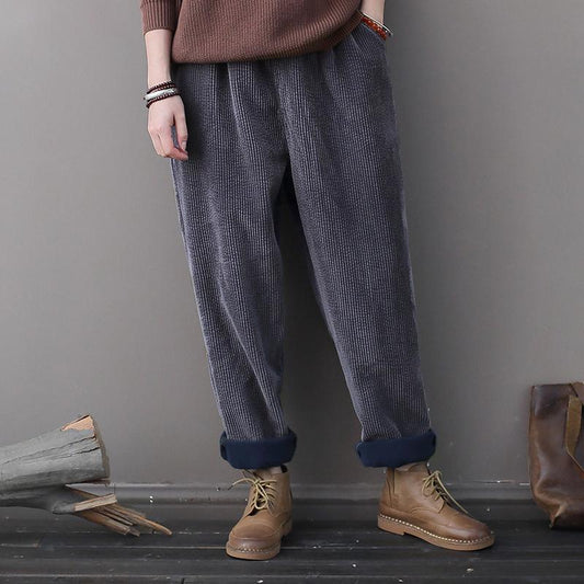 Casual Pure Color Corduroy Harem Pants