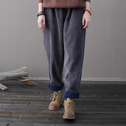 Casual Pure Color Corduroy Harem Pants