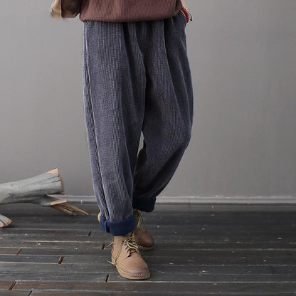 Casual Pure Color Corduroy Harem Pants
