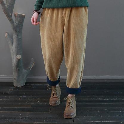 Casual Pure Color Corduroy Harem Pants