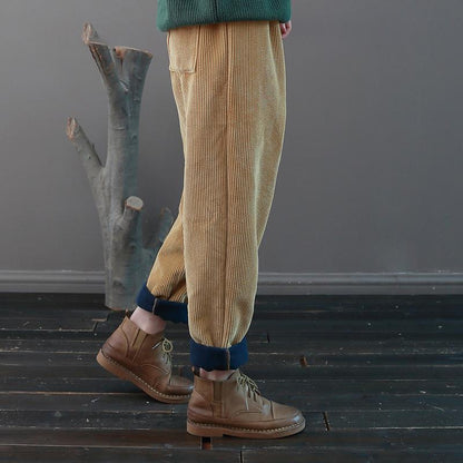 Casual Pure Color Corduroy Harem Pants