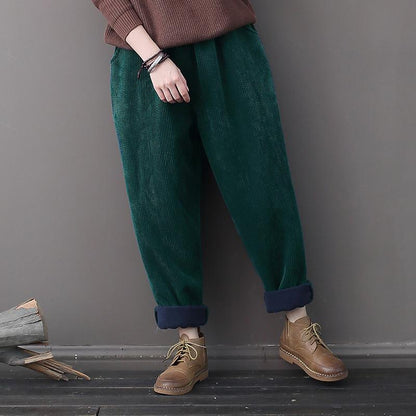 Casual Pure Color Corduroy Harem Pants