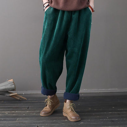 Casual Pure Color Corduroy Harem Pants