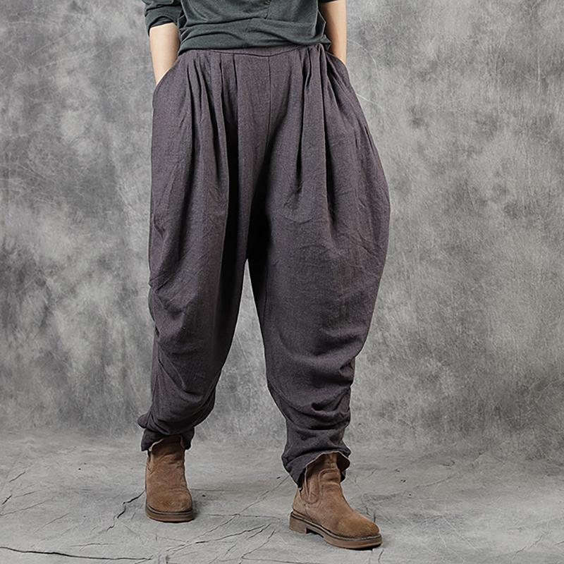 Casual Pure Color Drop-crotch Pants