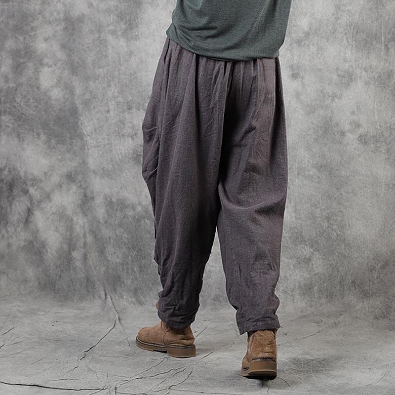 Casual Pure Color Drop-crotch Pants