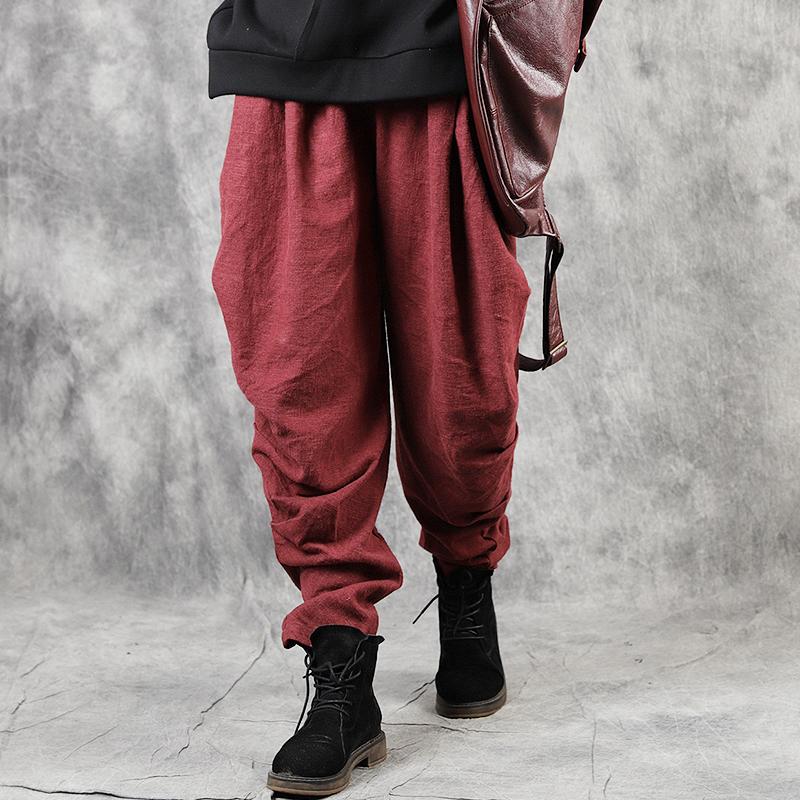 Casual Pure Color Drop-crotch Pants