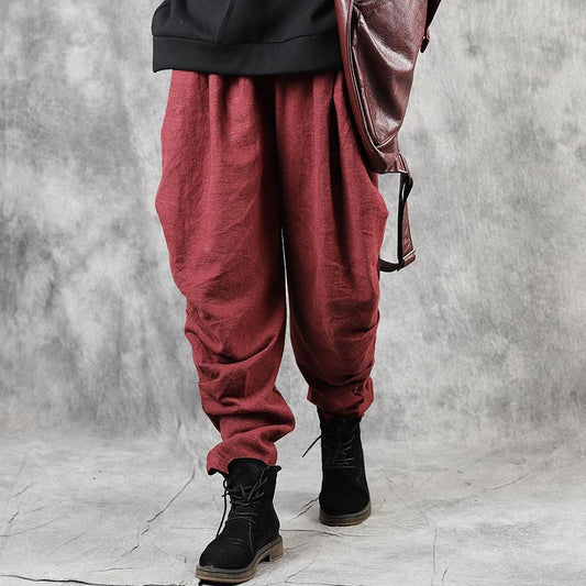 Casual Pure Color Drop-crotch Pants