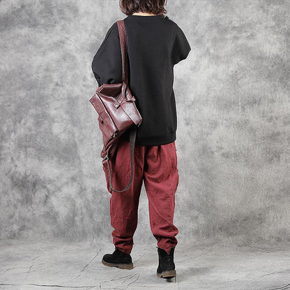 Casual Pure Color Drop-crotch Pants