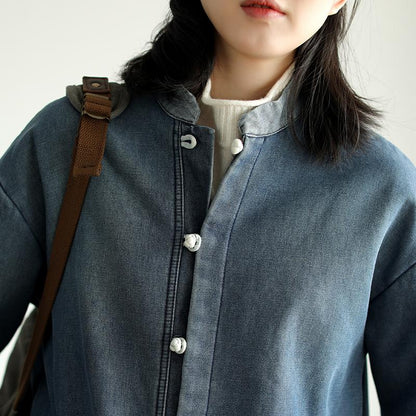 Casual Pure Color Plus Velvet Shirt Coat
