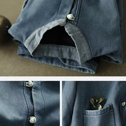 Casual Pure Color Plus Velvet Shirt Coat
