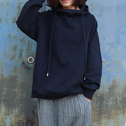 Casual Pure Color Thick Cotton Hoodie