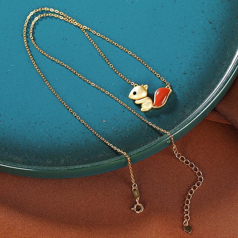 Casual Retro Cute Squirrel Pendant Necklace
