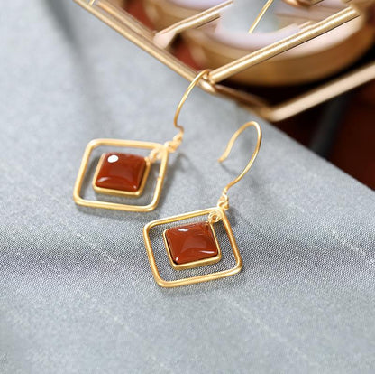 Casual Retro Elegant Rhombus Earrings