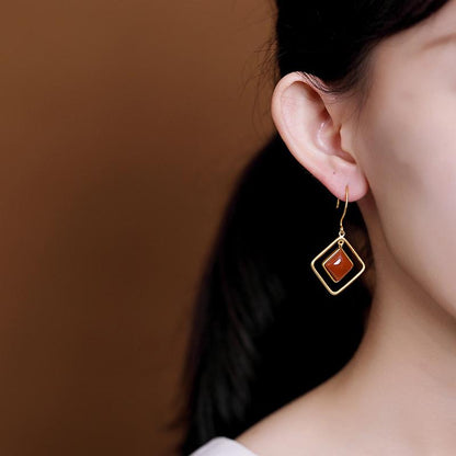 Casual Retro Elegant Rhombus Earrings