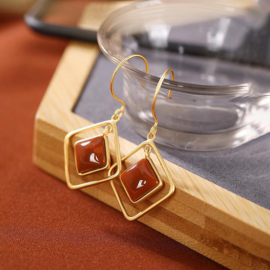 Casual Retro Elegant Rhombus Earrings