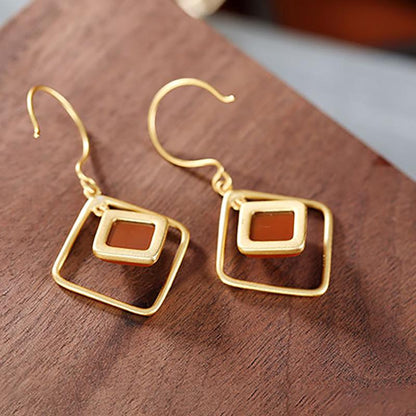 Casual Retro Elegant Rhombus Earrings