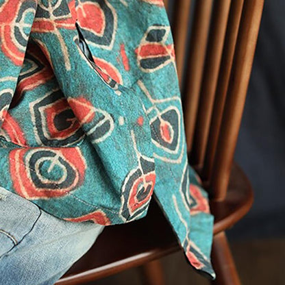 Summer Casual Retro Printed Pullover Linen T-Shirt