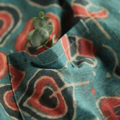 Summer Casual Retro Printed Pullover Linen T-Shirt