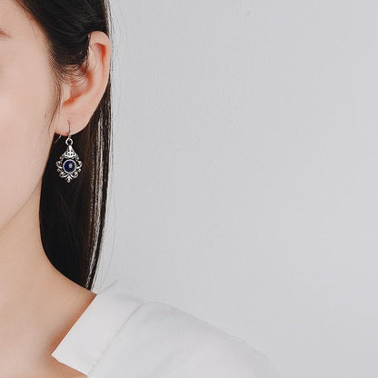 Casual Retro Sapphire Flower Earrings
