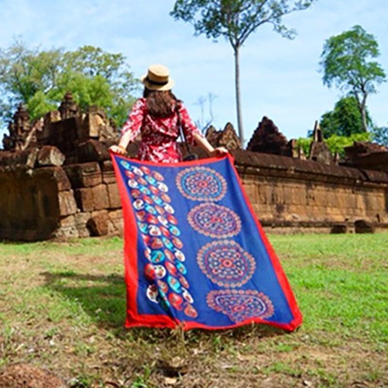 Casual Retro Sunscreen Burr Print Scarf