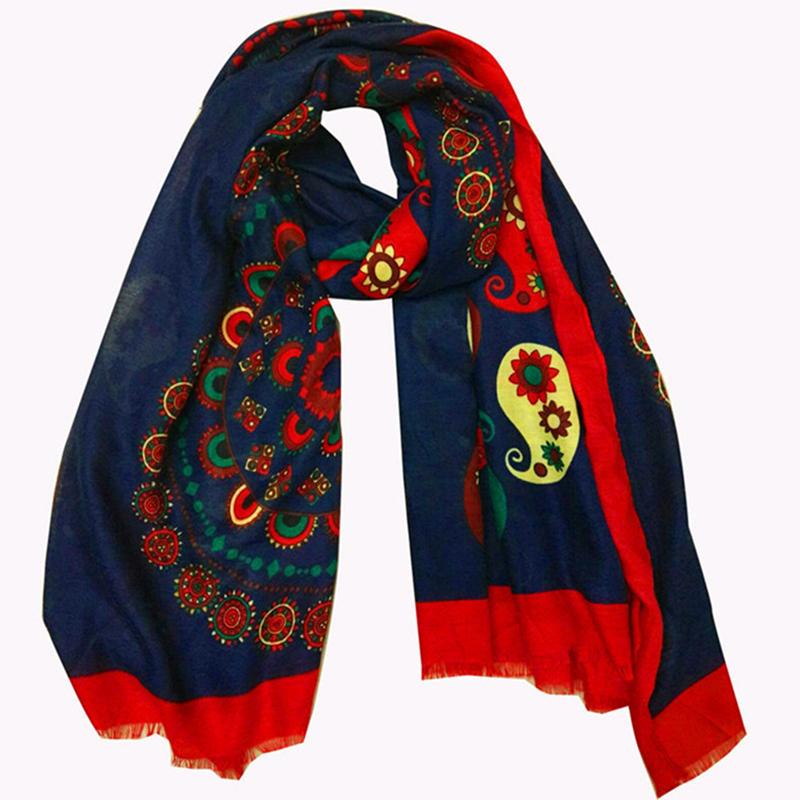 Casual Retro Sunscreen Burr Print Scarf