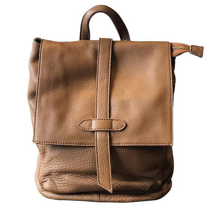 Casual Simple Travel Soft Leather Backpack