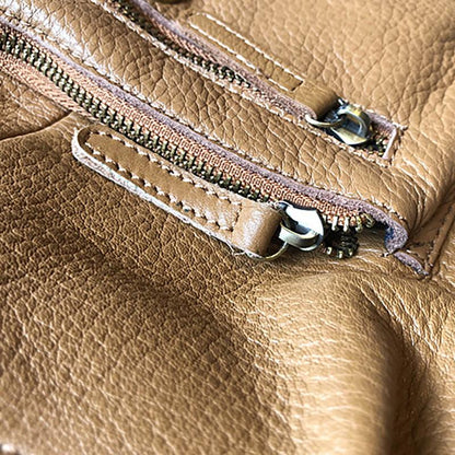 Casual Simple Travel Soft Leather Backpack