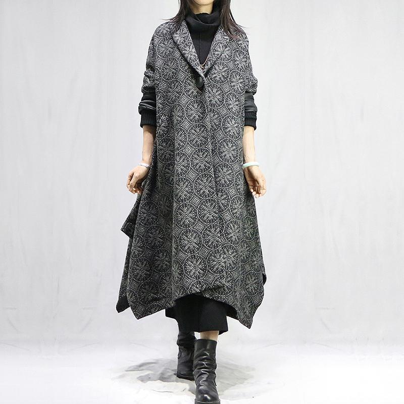 Casual Single Button Irregular Loose Woolen Coat