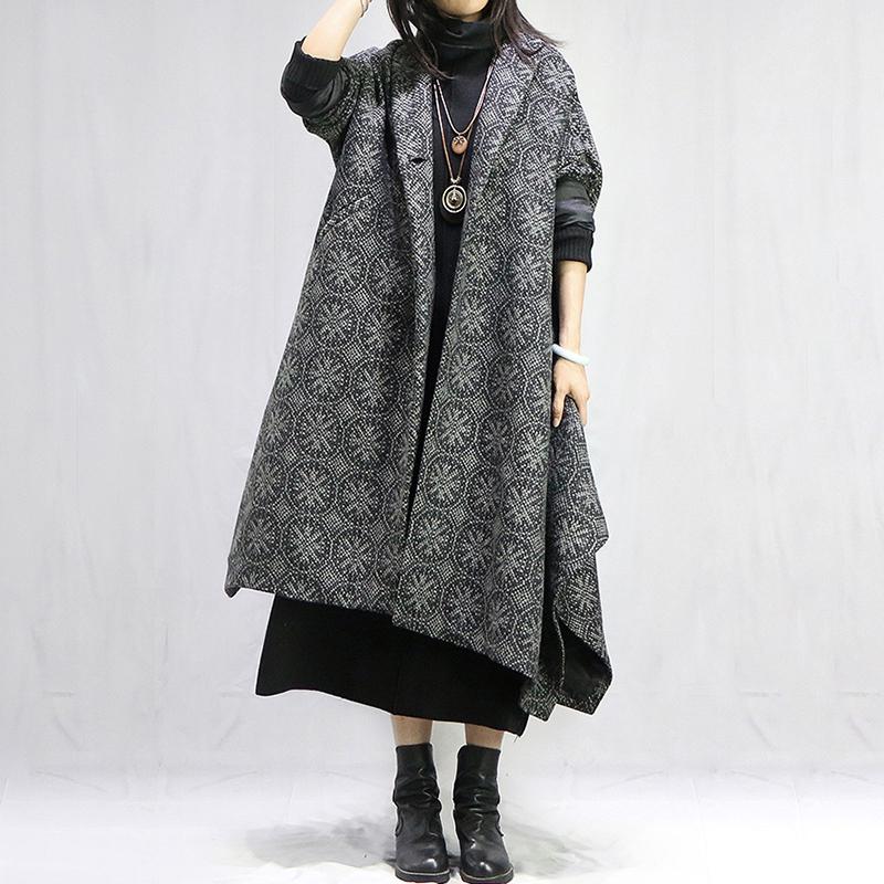 Casual Single Button Irregular Loose Woolen Coat