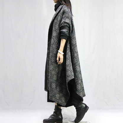 Casual Single Button Irregular Loose Woolen Coat