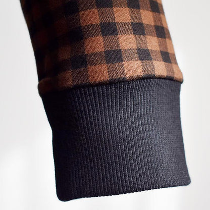 Casual Single Pocket Checks Sweatshirt