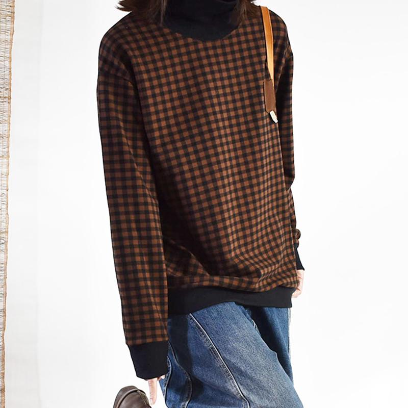 Casual Single Pocket Checks Sweatshirt