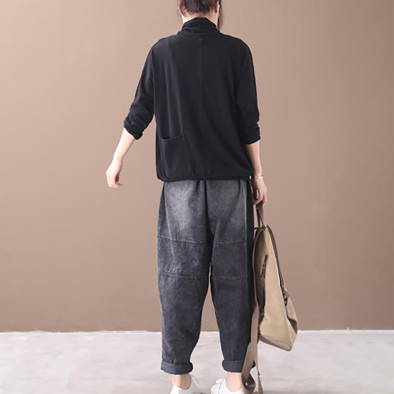 Casual Single Pocket Turtleneck Bottoming Shirt