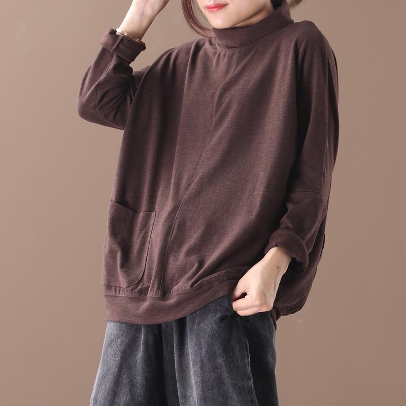 Casual Single Pocket Turtleneck Bottoming Shirt