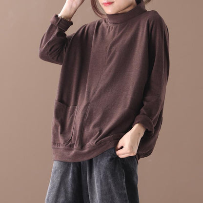 Casual Single Pocket Turtleneck Bottoming Shirt