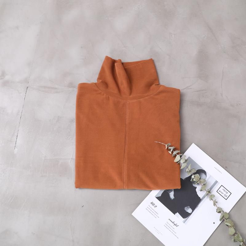 Casual Single Pocket Turtleneck Bottoming Shirt