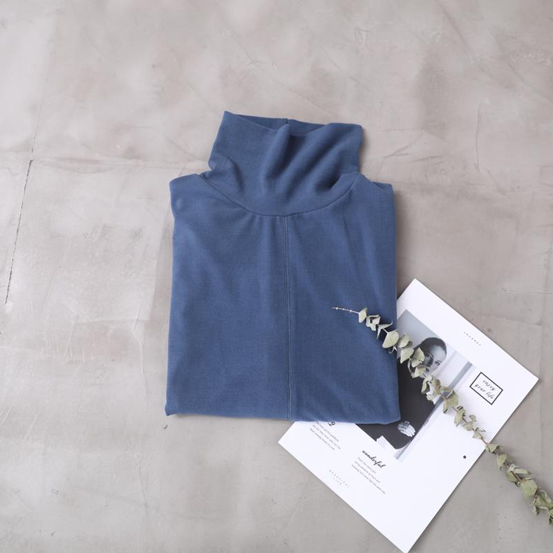 Casual Single Pocket Turtleneck Bottoming Shirt