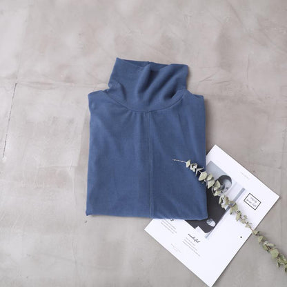 Casual Single Pocket Turtleneck Bottoming Shirt