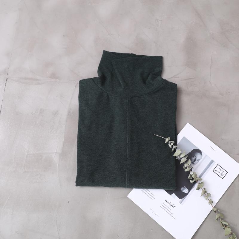 Casual Single Pocket Turtleneck Bottoming Shirt