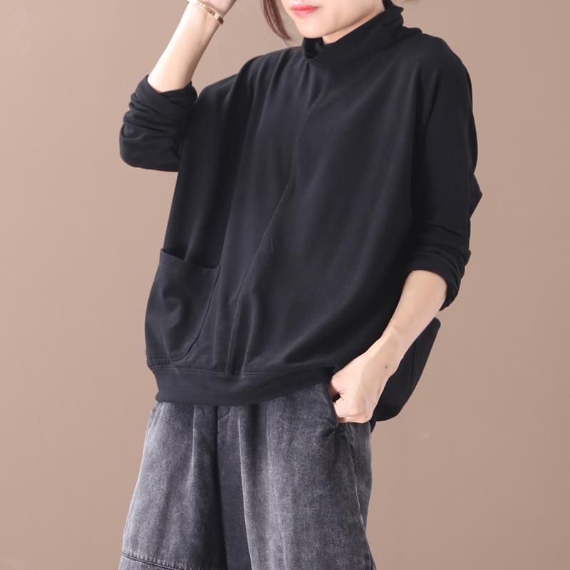 Casual Single Pocket Turtleneck Bottoming Shirt