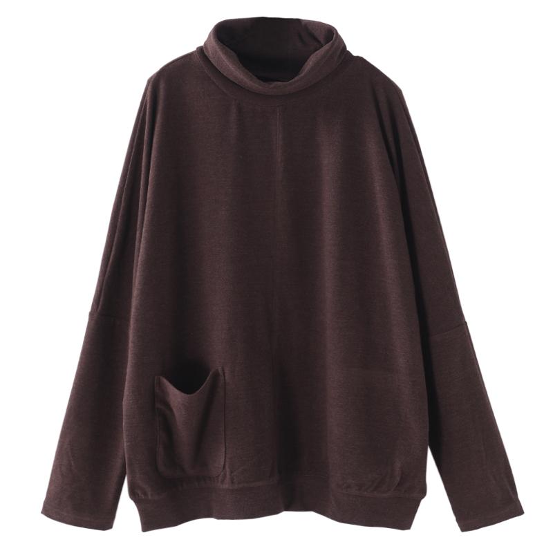 Casual Single Pocket Turtleneck Bottoming Shirt