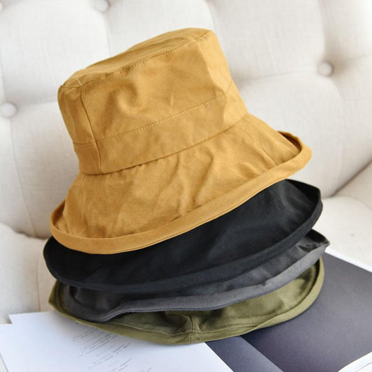 Casual Solid Color Flat Top Bucket Hat