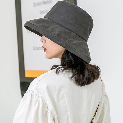 Casual Solid Color Flat Top Bucket Hat