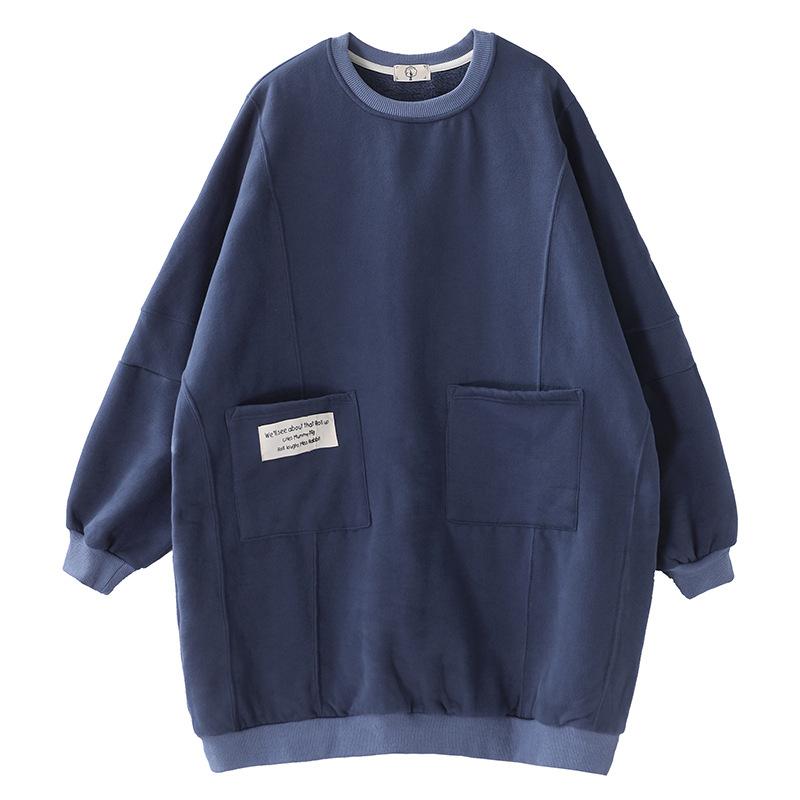 Casual Solid Color Loose Flocking Dress