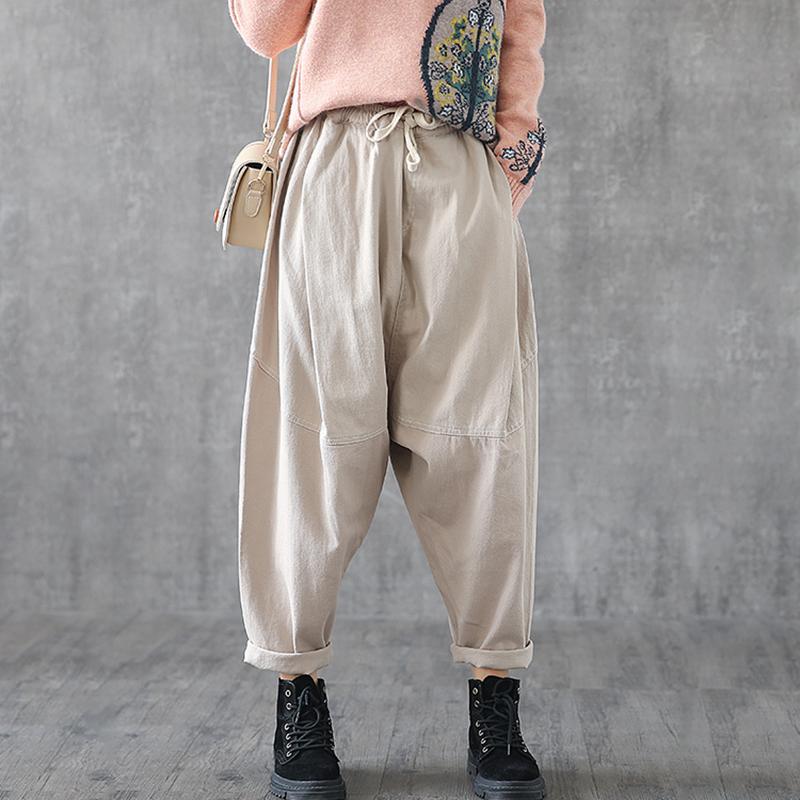Casual Solid Color Low-cut Crotch Pants