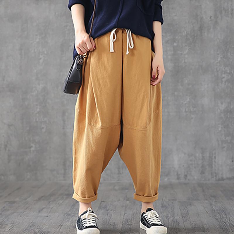Casual Solid Color Low-cut Crotch Pants