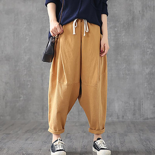 Casual Solid Color Low-cut Crotch Pants