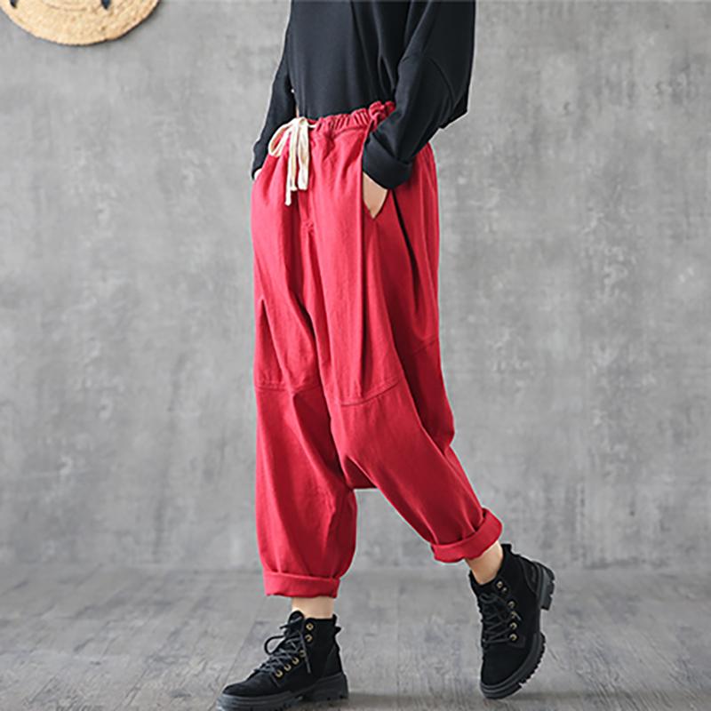 Casual Solid Color Low-cut Crotch Pants