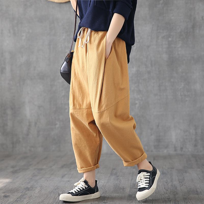 Casual Solid Color Low-cut Crotch Pants